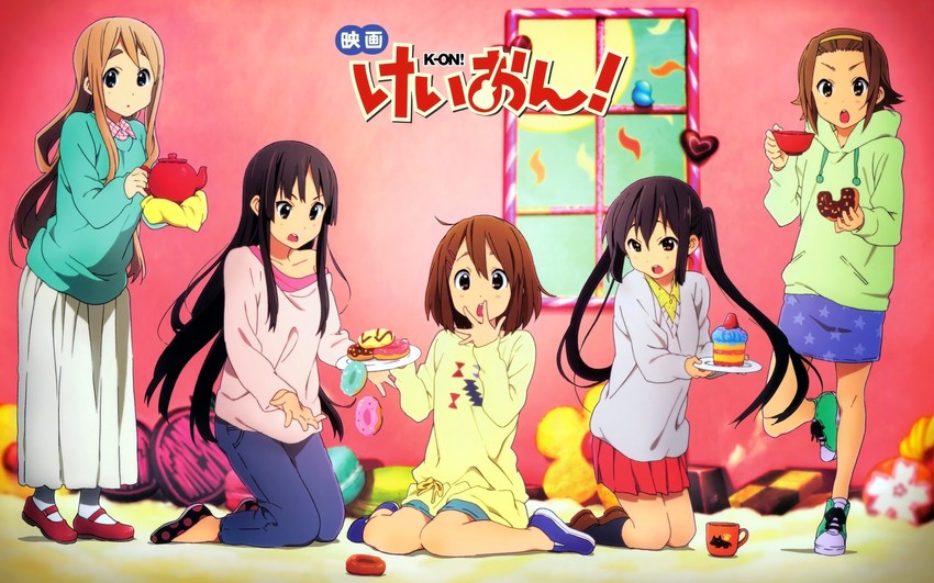 akiyama mio, nakano azusa, hirasawa yui, tainaka ritsu, and kotobuki tsumugi (k-on! and 1 more) drawn by horiguchi_yukiko