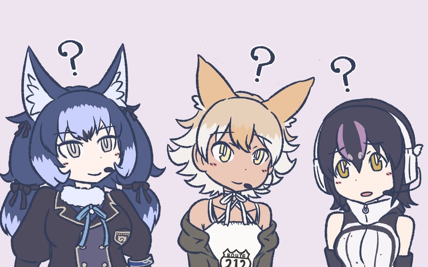 humboldt penguin, coyote, and dire wolf (kemono friends and 1 more) drawn by 4600ns
