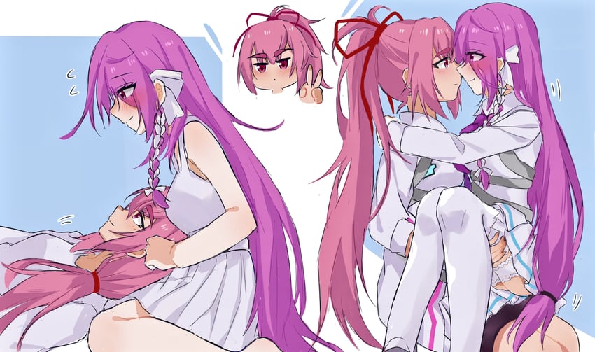 kura satomi and tsukishiro monaka (heaven burns red) drawn by lidce