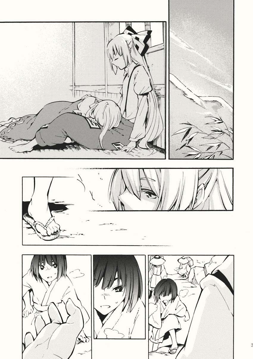 fujiwara no mokou and kamishirasawa keine (touhou) drawn by nakatani_nio