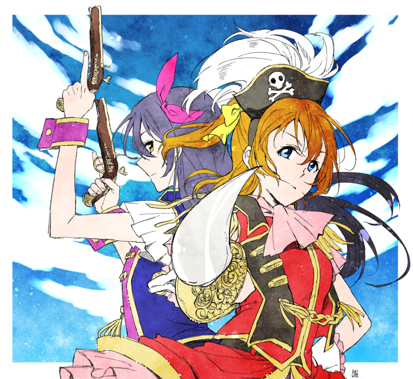 sonoda umi and kosaka honoka (love live! and 1 more) drawn by kurosuke_(yekyy)