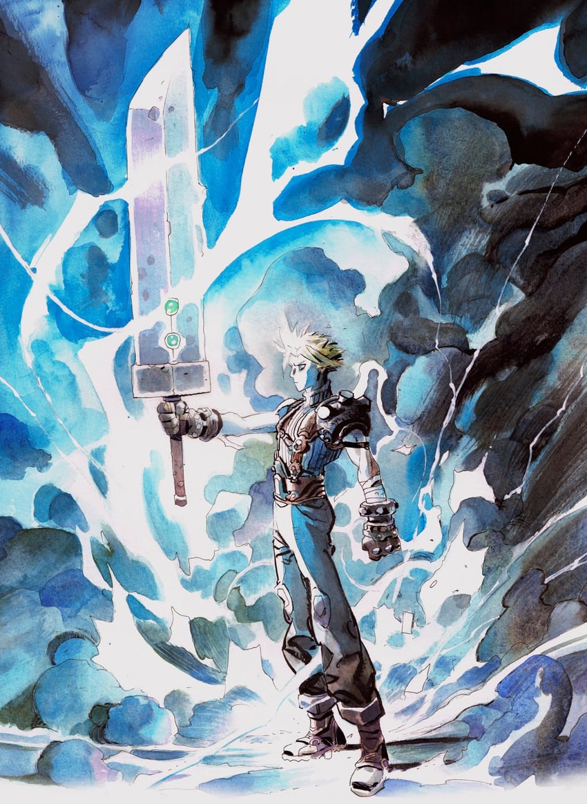 cloud strife (final fantasy and 1 more) drawn by matias_bergara