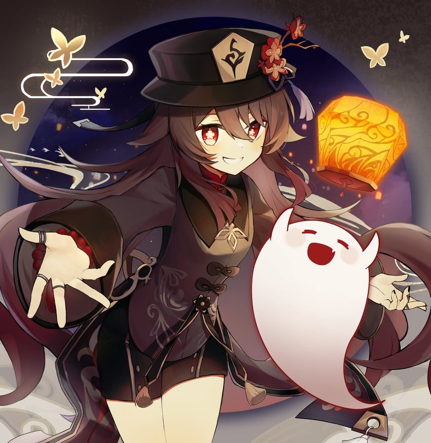 hu tao and boo tao (genshin impact) drawn by merry-san