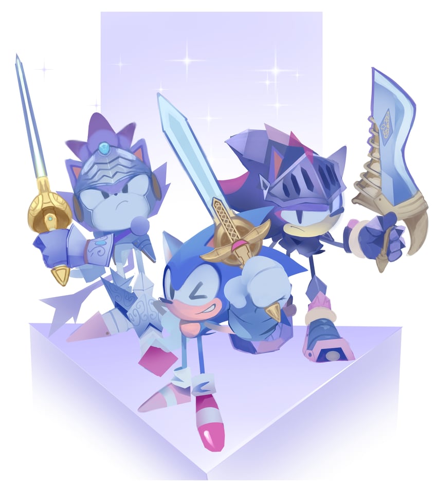 sonic the hedgehog, shadow the hedgehog, blaze the cat, classic sonic, caliburn, and 2 more (sonic and 2 more) drawn by legochet