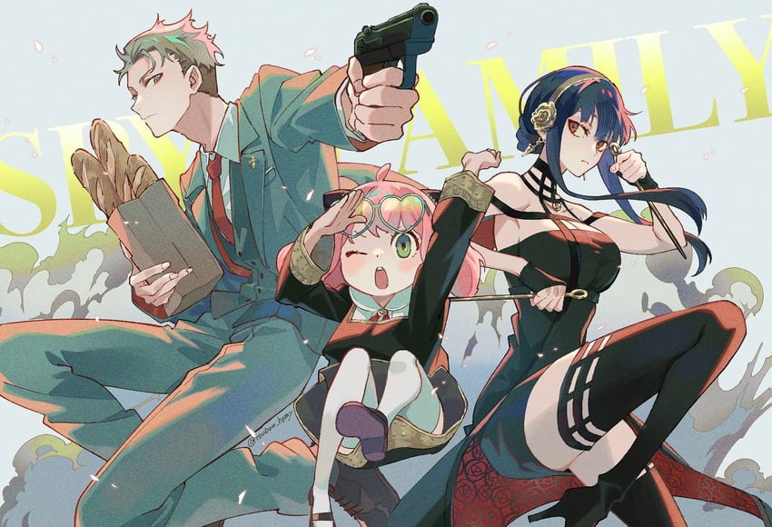 yor briar, anya, and twilight (spy x family) drawn by hinatsu