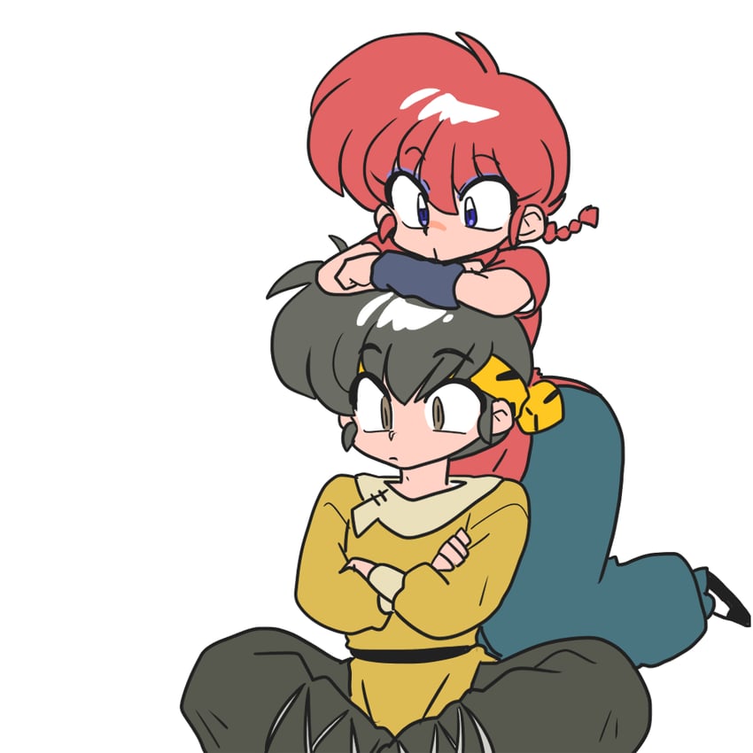 ranma-chan and hibiki ryouga (ranma 1/2) drawn by wanta_(futoshi)