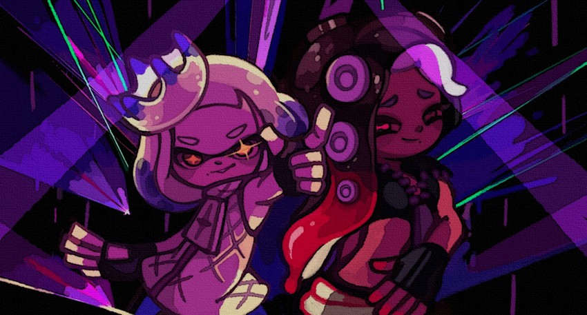 marina and pearl (splatoon and 1 more) drawn by yknsugar