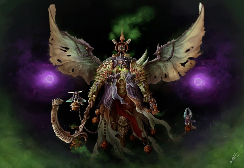 mortarion and nurgle (warhammer 40k) drawn by vaiube