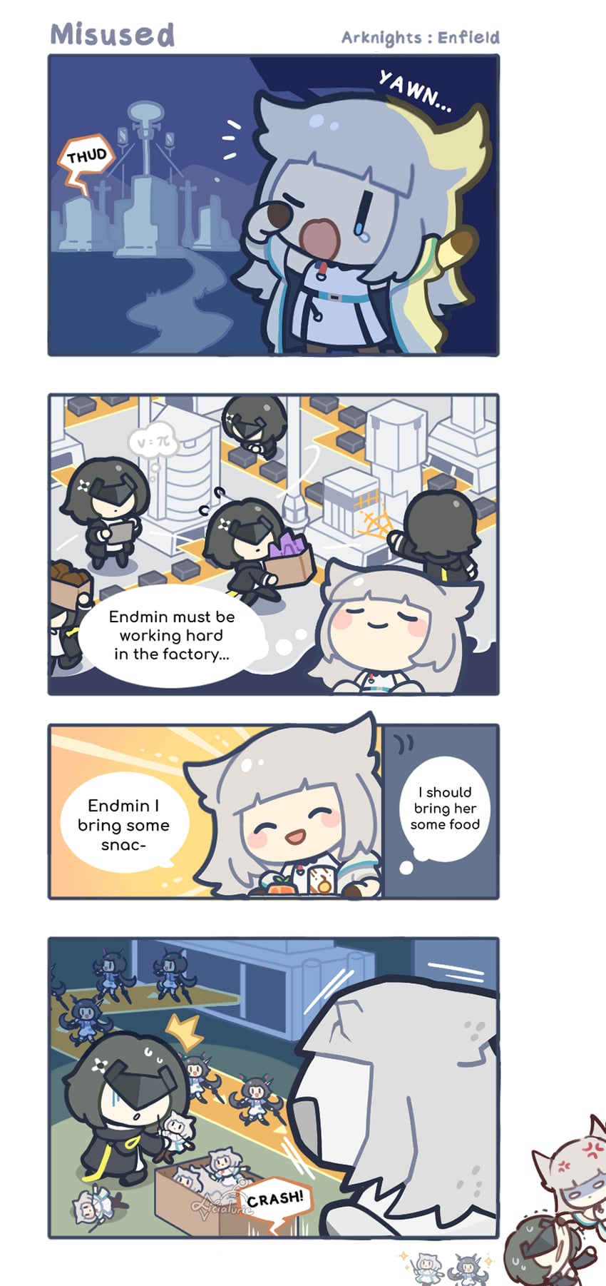 perlica, endministrator, and chen qianyu (arknights and 1 more) drawn by licialurie