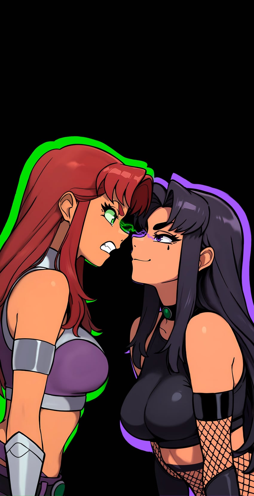 starfire and blackfire (dc comics and 1 more) drawn by redpostit