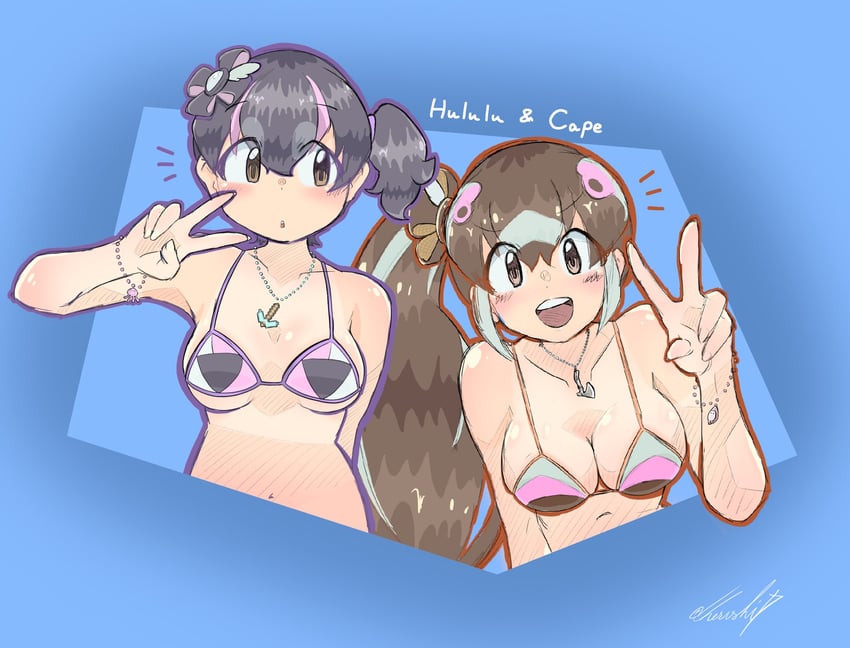 humboldt penguin and african penguin (kemono friends and 1 more) drawn by cherushi_2