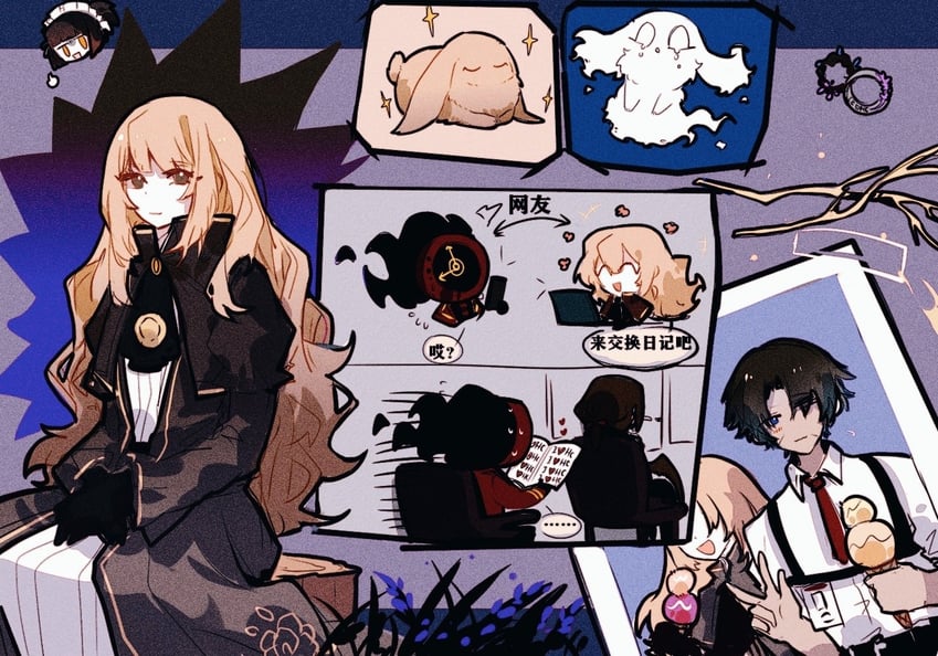 heathcliff, dante, gregor, and catherine (project moon and 1 more) drawn by aislan
