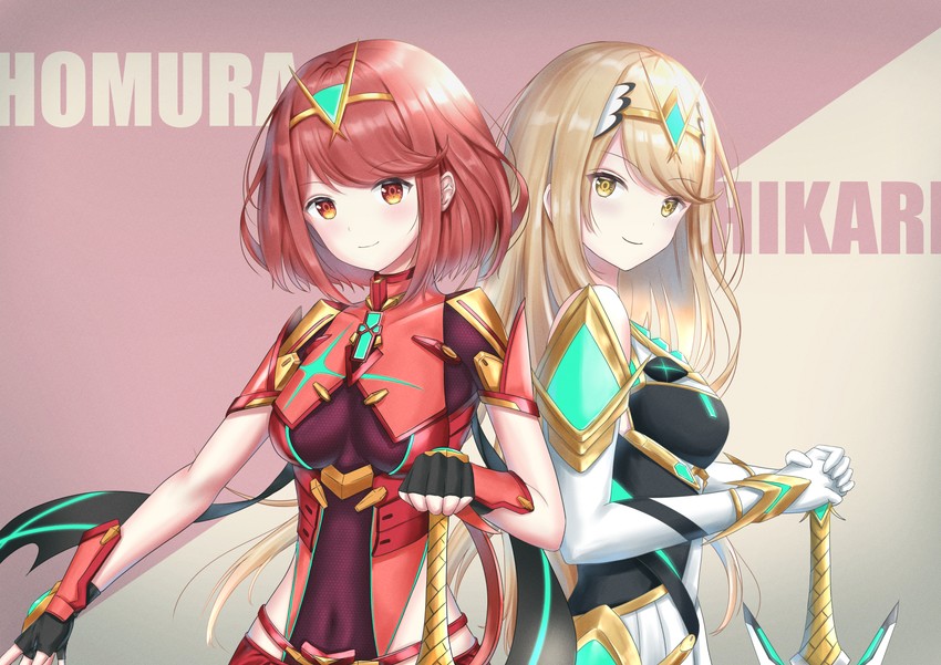 pyra and mythra (xenoblade chronicles and 2 more) drawn by tim86231