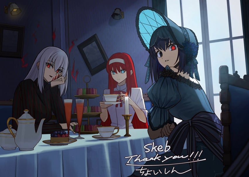 matou sakura, tohno akiha, dark sakura, kuonji alice, and vermillion akiha (fate and 4 more) drawn by shintyoi2