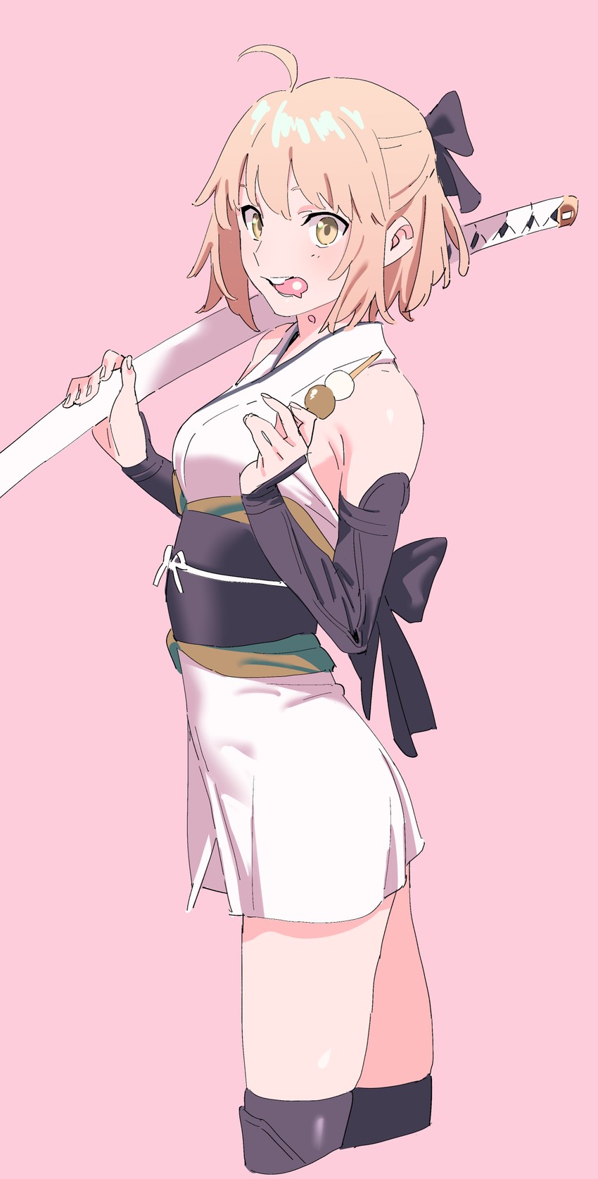 okita souji (fate and 1 more) drawn by henken
