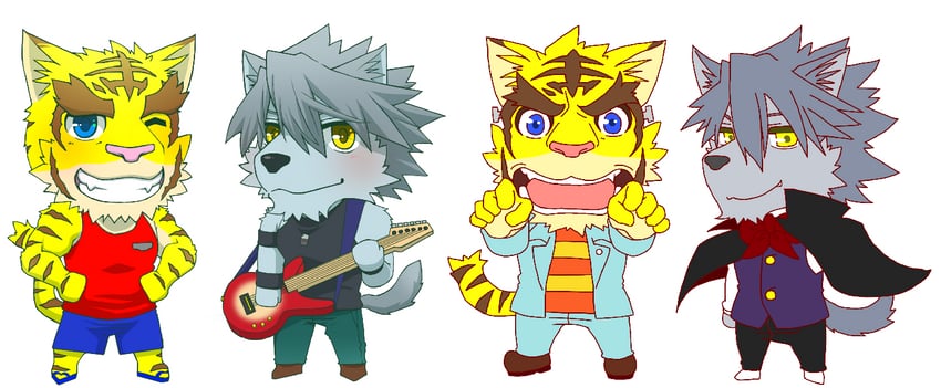 frankenstein's monster, kouya aotsuki, and torahiko oshima (morenatsu) drawn by gouyuugou
