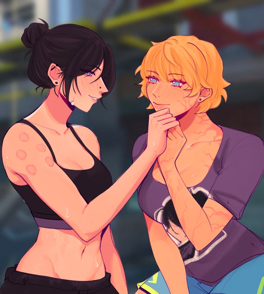 wattson and wraith (apex legends) drawn by ro_(_dorkcoffee)