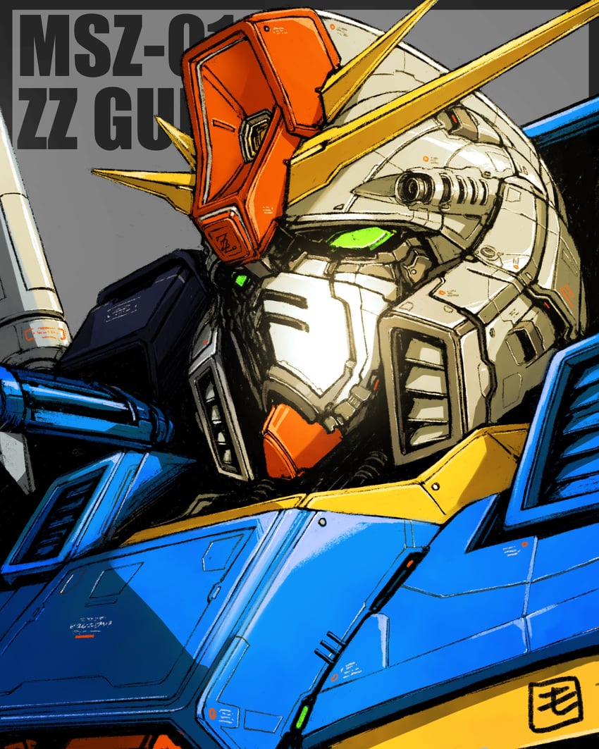 zz gundam (gundam and 1 more) drawn by moyan