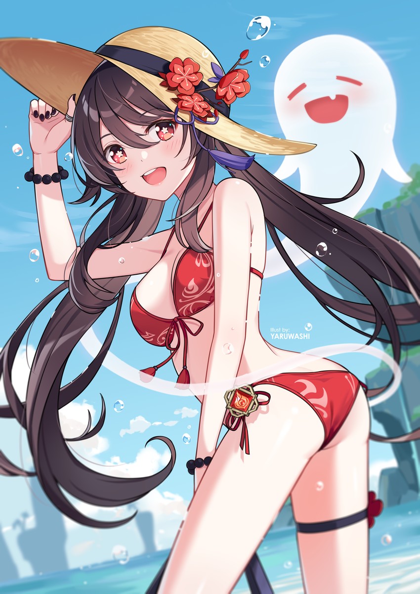 hu tao and boo tao (genshin impact) drawn by yaruwashi