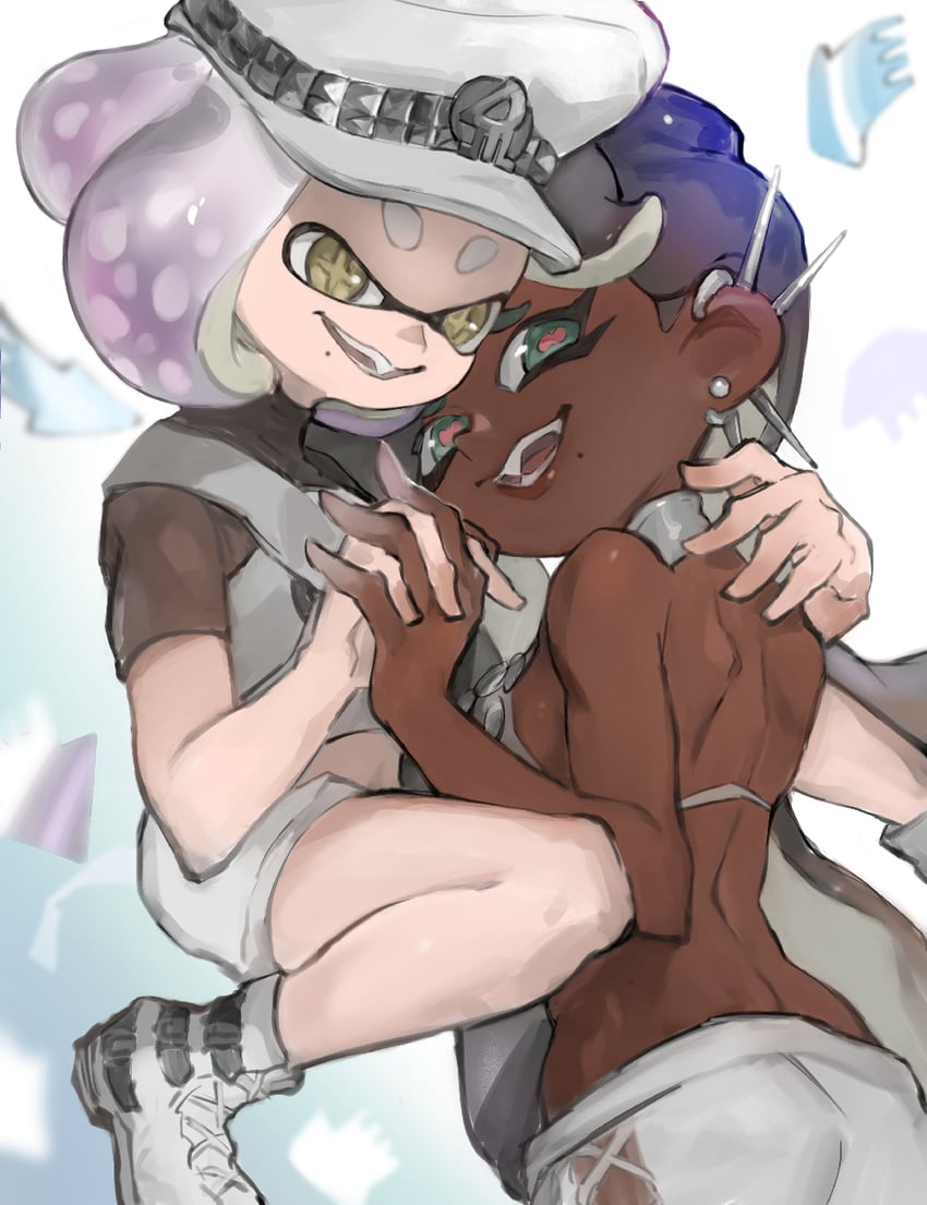 marina and pearl (splatoon and 1 more) drawn by ga4me4
