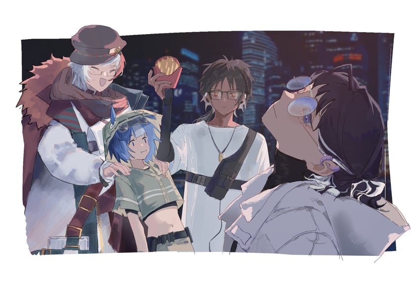 thorns, glaucus, elysium, and andreana (arknights) drawn by iwishyouthebest