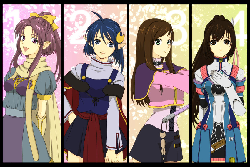 rena lanford, sophia esteed, saionji reimi, and millie chliette (star ocean and 4 more) drawn by may0ray0