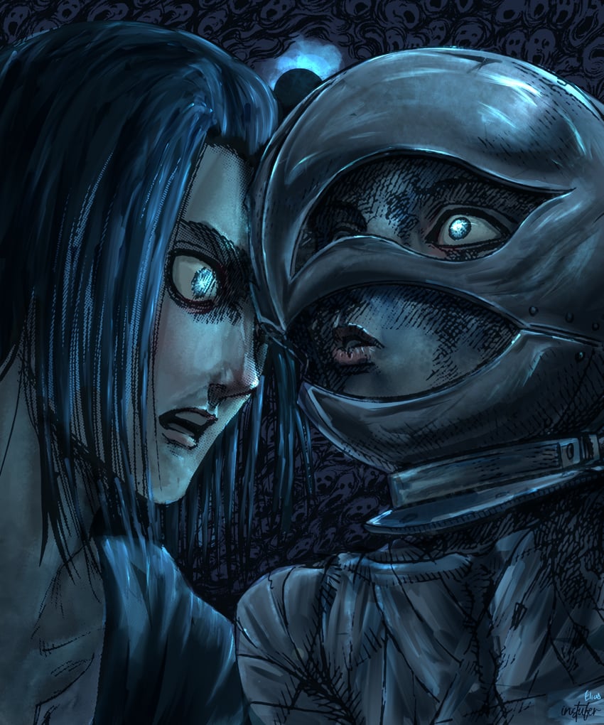 eren yeager and griffith (shingeki no kyojin and 1 more) drawn by eliasdessin and instufer