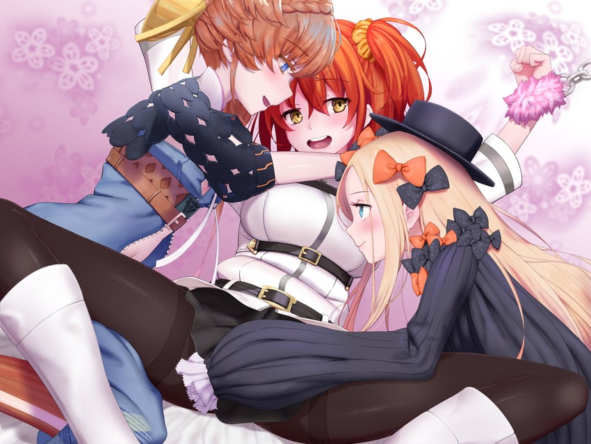 fujimaru ritsuka, abigail williams, and van gogh (fate and 1 more) drawn by shokushi_yuu