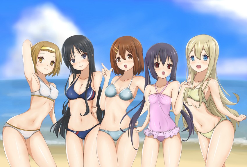 akiyama mio, nakano azusa, hirasawa yui, tainaka ritsu, and kotobuki tsumugi (k-on!) drawn by yasuc
