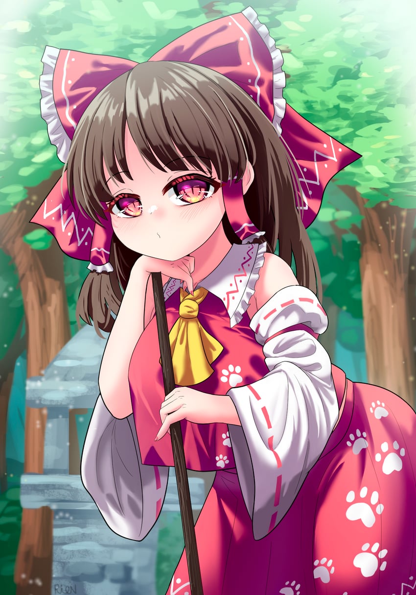 hakurei reimu (touhou and 1 more) drawn by rion_(user_ufvg8527)