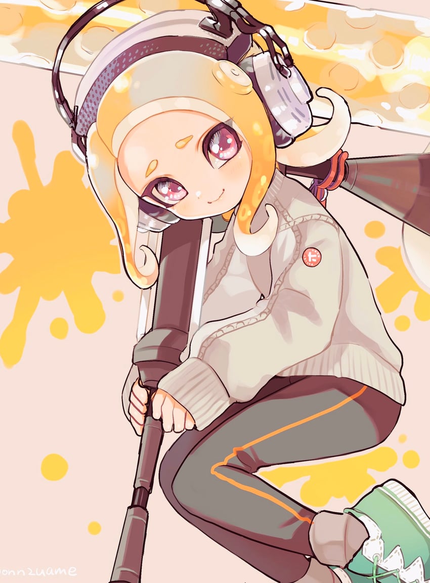 octoling player character and octoling girl (splatoon) drawn by amezawa_koma
