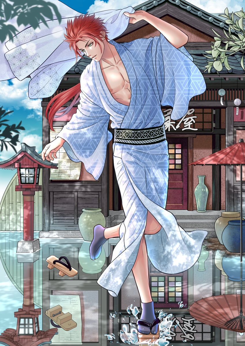 reno (final fantasy and 2 more) drawn by amaoto_888