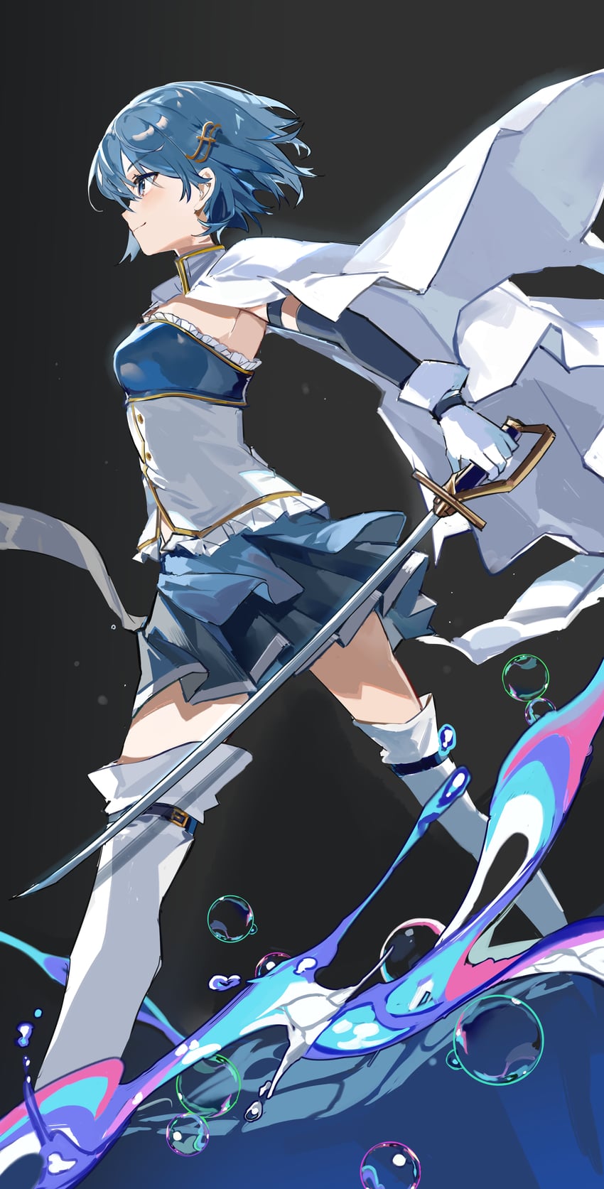 miki sayaka (mahou shoujo madoka magica) drawn by karasu_btk