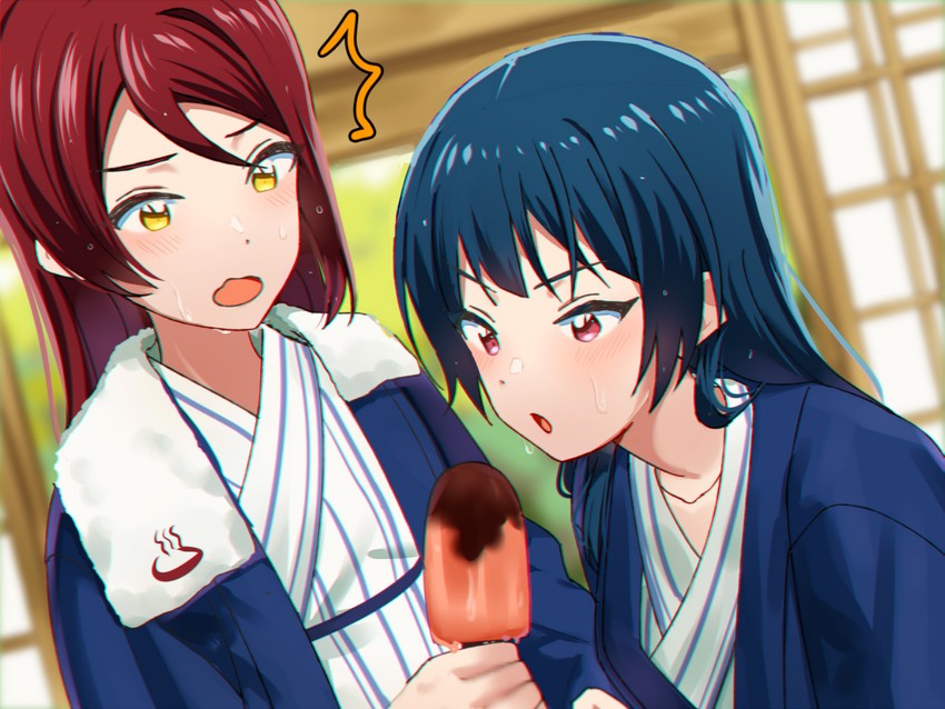 tsushima yoshiko and sakurauchi riko (love live! and 1 more) drawn by sellel