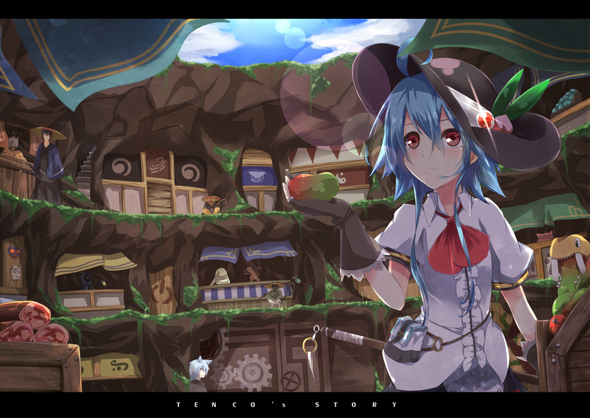 hinanawi tenshi and majora (touhou and 3 more) drawn by natsuki_teru