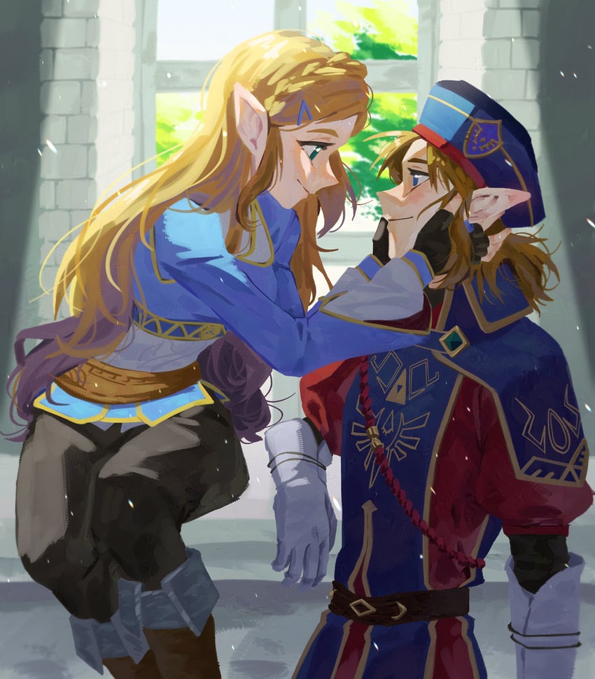 link and princess zelda (the legend of zelda and 1 more) drawn by seeckgo
