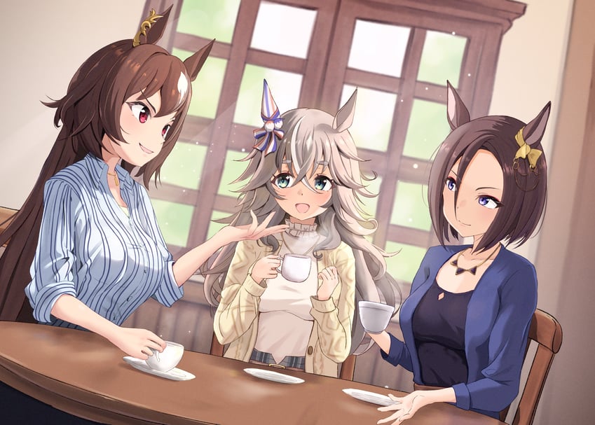 sirius symboli, air groove, and wonder acute (umamusume) drawn by shuten_(shutehaan)
