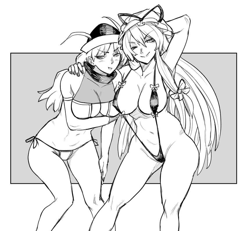 yakumo yukari and matara okina (touhou) drawn by axel_hi