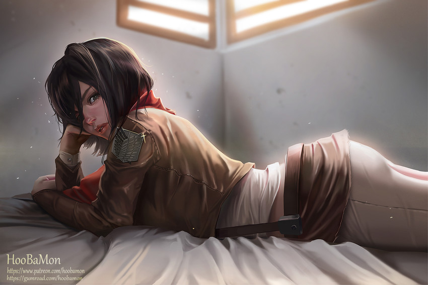 mikasa ackerman (shingeki no kyojin) drawn by hoo_bamon