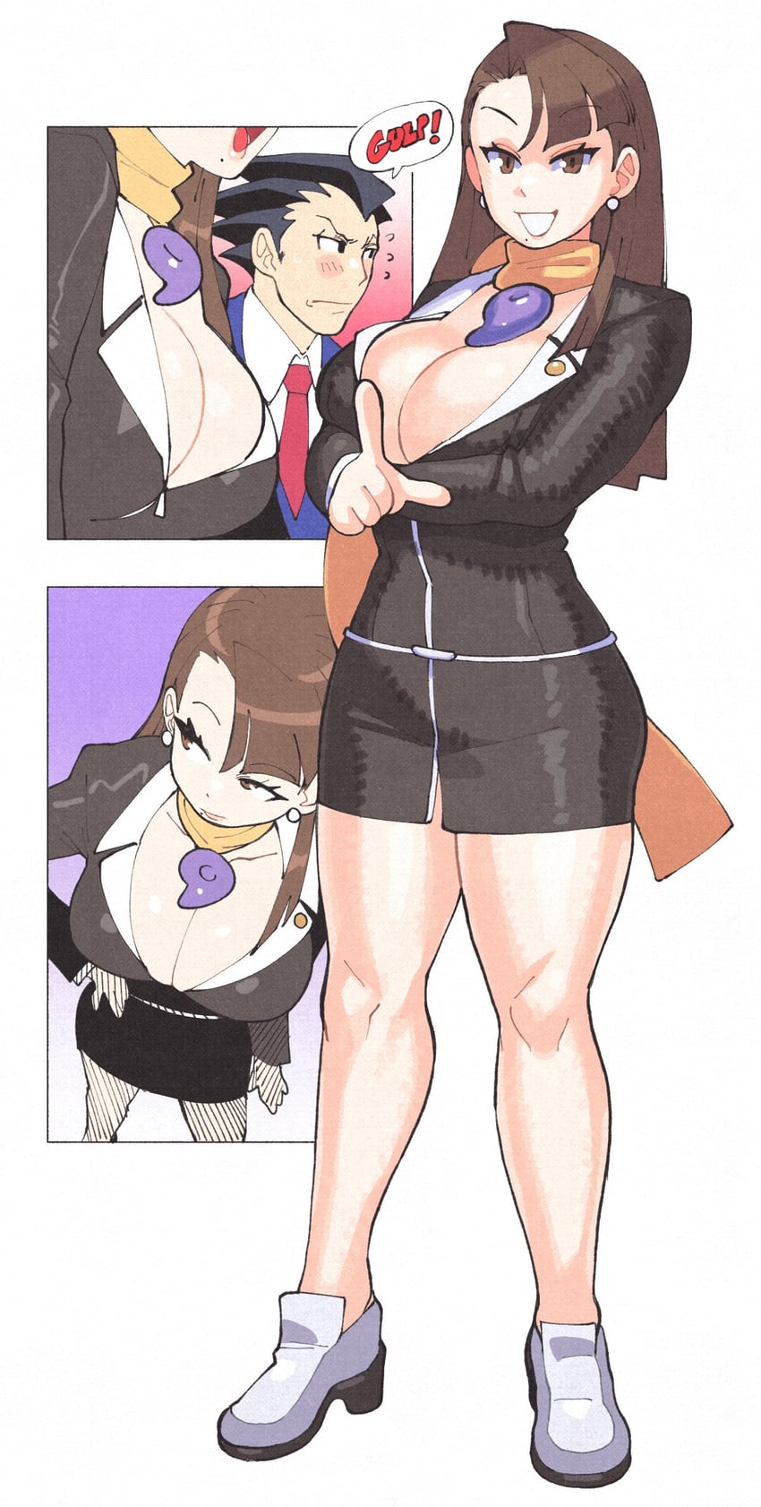 phoenix wright and mia fey (ace attorney) drawn by inkerton-kun
