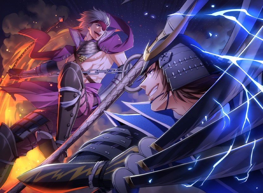 date masamune and chousokabe motochika (sengoku basara) drawn by kuren