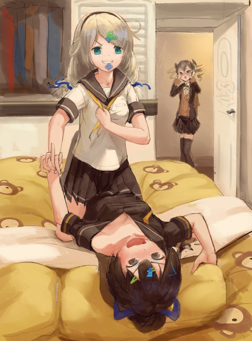 kiana kaslana, raiden mei, and bronya zaychik (honkai and 1 more) drawn by zxc00016