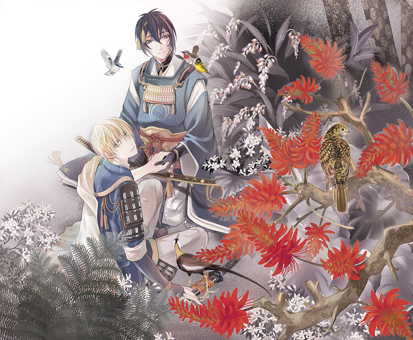 mikazuki munechika and yamanbagiri kunihiro (touken ranbu) drawn by bambi_t