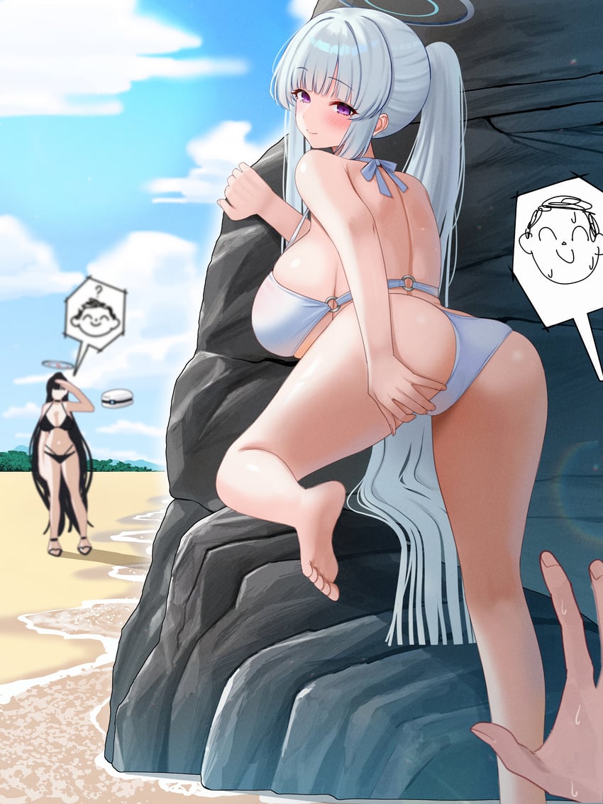 sensei, doodle sensei, rio, and noa (blue archive) drawn by mizikayo