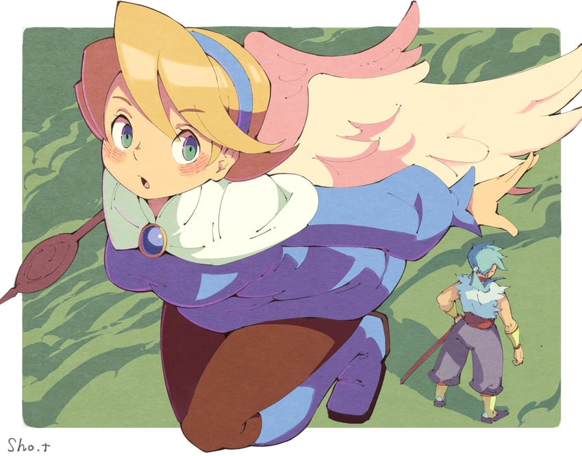 nina and ryu (breath of fire and 1 more) drawn by sho.t