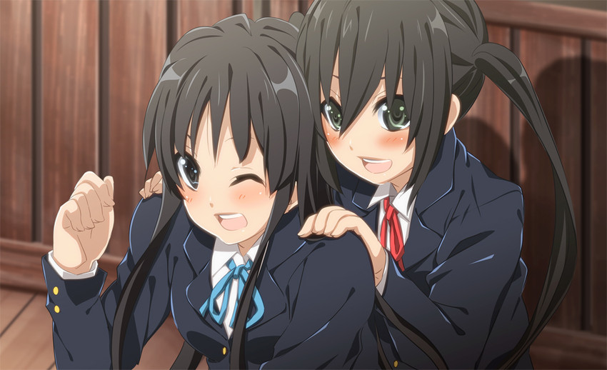 akiyama mio and nakano azusa (k-on!) drawn by sora_(sky_s04)