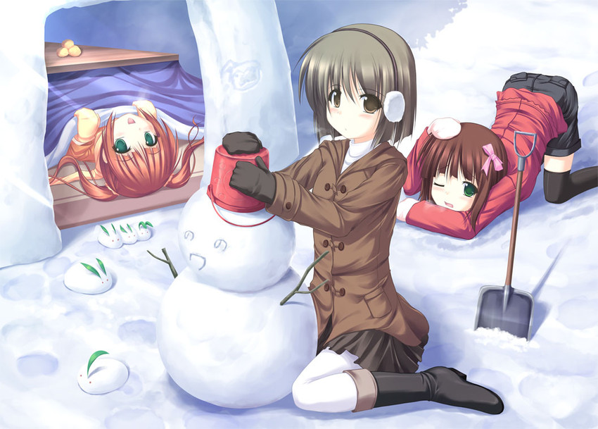 amami haruka, takatsuki yayoi, hagiwara yukiho, and nonowa (idolmaster) drawn by kageira