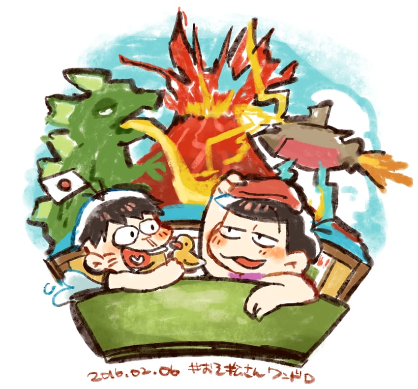 matsuno osomatsu and hatabou (osomatsu and 2 more) drawn by kuri_(shibimame)