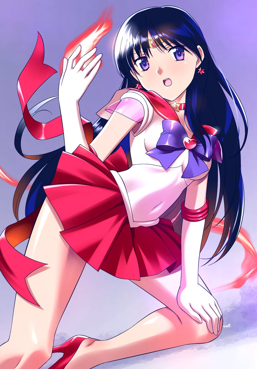 hino rei, sailor mars, and super sailor mars (bishoujo senshi sailor moon) drawn by himehachi_(hime8manga)