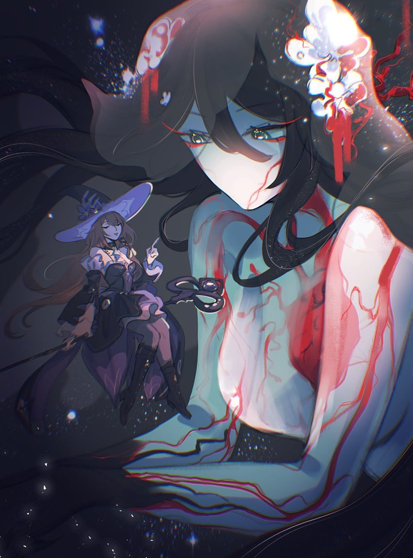 herta, the herta, and ruan mei (honkai and 1 more) drawn by andromeda_ys